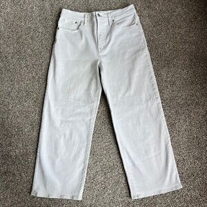 Madewell White Perfect Vintage Wide Leg Crop Jeans, Size 30